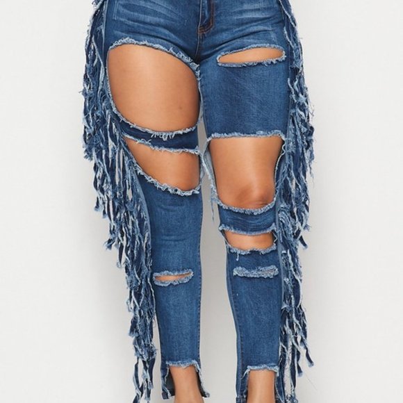 Joy Fringe Ripped Jeans - Picture 4 of 5